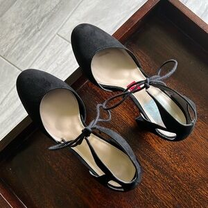 Bar Iii Shoes | Nib Bar Iii "Sabrina" Black Suede Ankle Tie Block Heel Pumps -